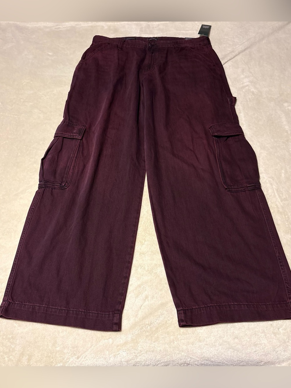 wild fable Wide Leg Cargo Jeans in Burgundy Plum